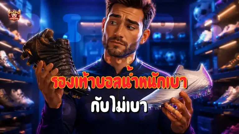 รองเท้าบอลน้ำหนักเบา กับไม่เบา